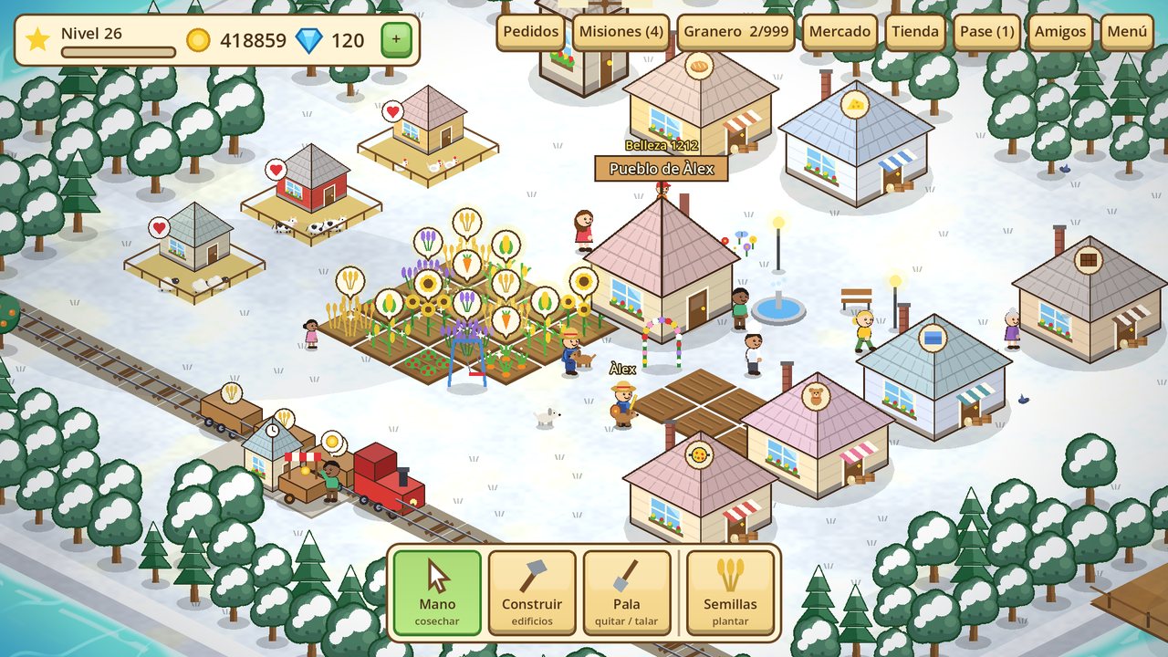El pueblo nevado en invierno